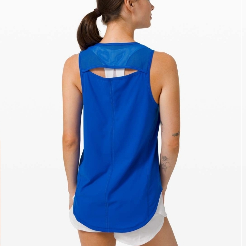 Lululemon Sculpt Tank Top Mesh Cerulean Blue